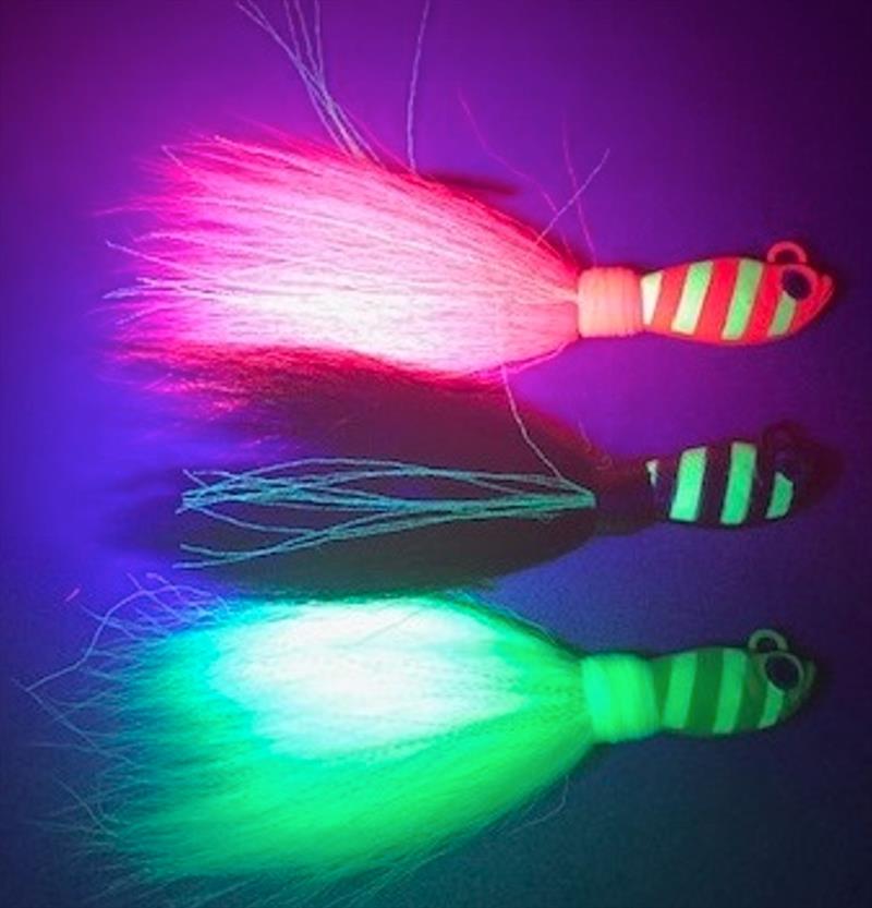 SPRO® Zebra Glow Bucktail Jigs  - photo © John Sproat