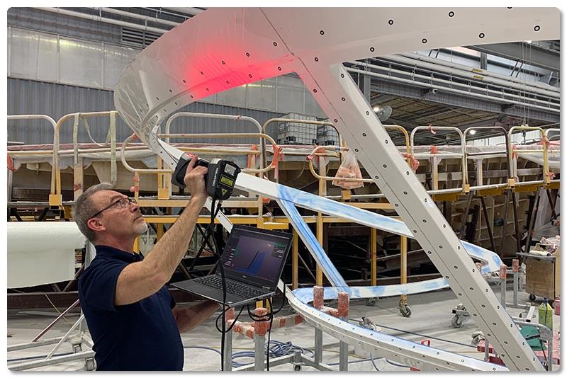Mark Rogers, Viking's 3D Laser Scan Metrologist in New Product Development - photo © Viking Yachts