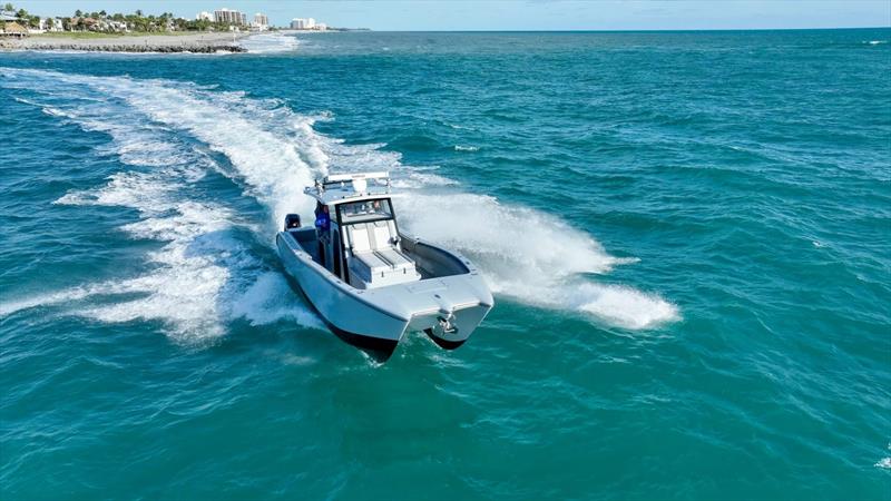 Insetta 35IFC with twin 300hpr Suzuki Outboards - photo © Insetta Boatworks