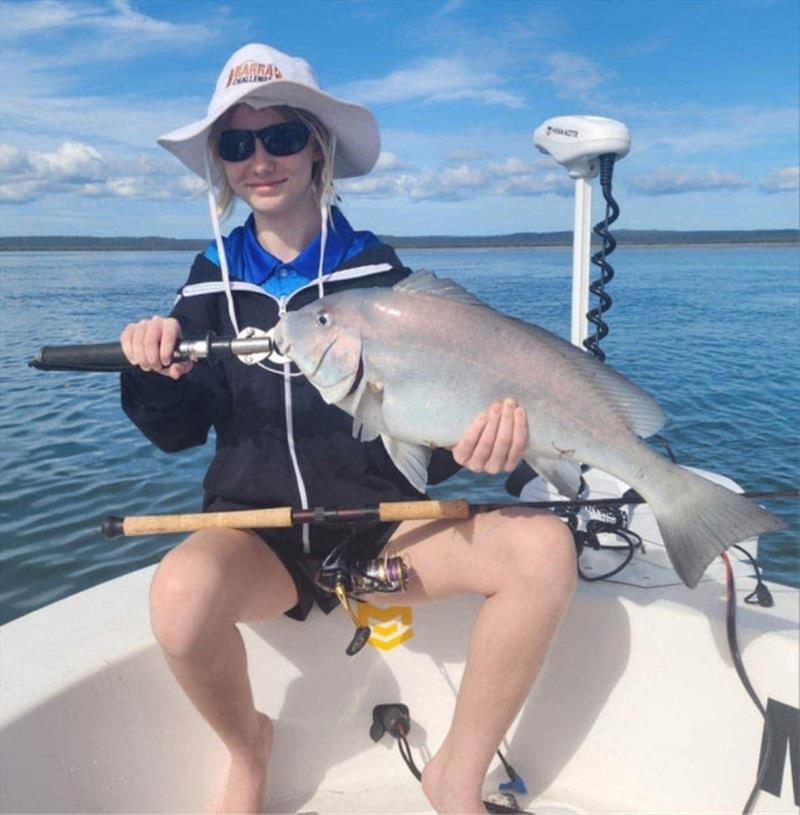 Mia with a Blackall she sight cast to on the flats, well done - photo © Fisho's Tackle World