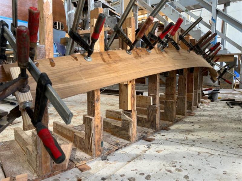 Hull #10 - Deckhouse eyebrow all glued up photo copyright Michael Rybovich & Sons taken at  and featuring the Fishing boat class