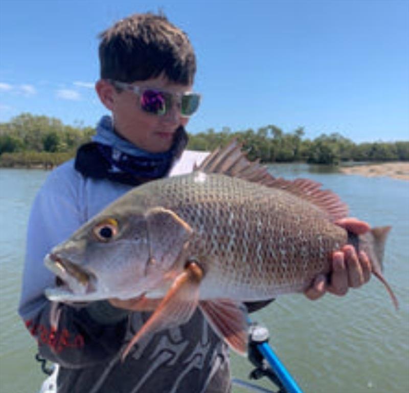 Noah Visentin caught this very nice mangrove jack recently. It is time to get serious about these vicious estuary brawlers - photo © Fisho's Tackle World