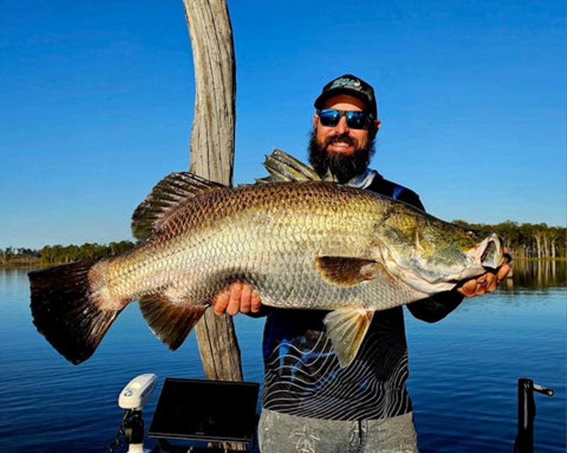 Adrian Knight has been back to Mondy all bearded-up and into the barra - photo © Fisho's Tackle World