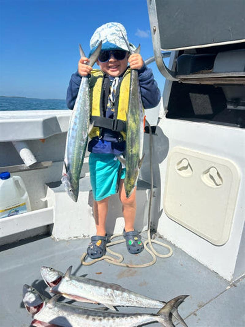 The Cassar kids love their mackerel fishing, so they are all smiles this time of year - photo © Fisho's Tackle World