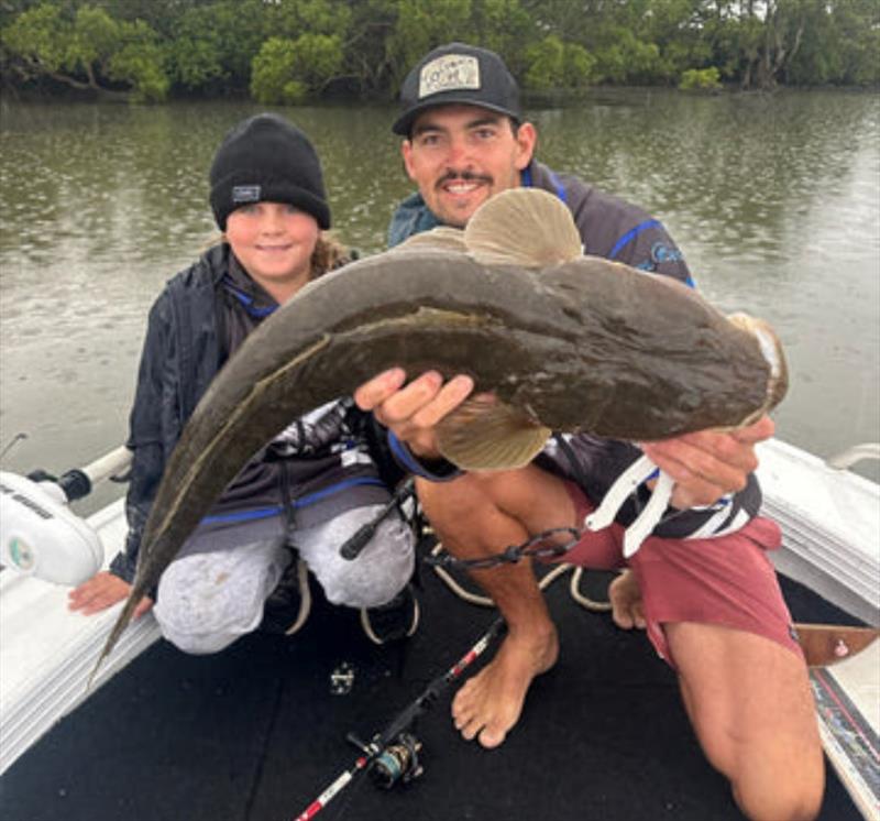 Jack is Greg's first mate and an absolute fishing weapon. He and Ollie slayed the Gold Coast flatties and had a ball - photo © Fisho's Tackle World