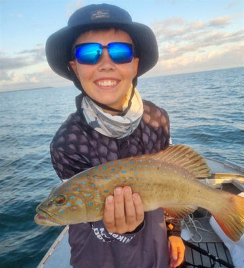 Big smiles from Travis Towers when he caught this beaut coral trout - photo © Fisho's Tackle World