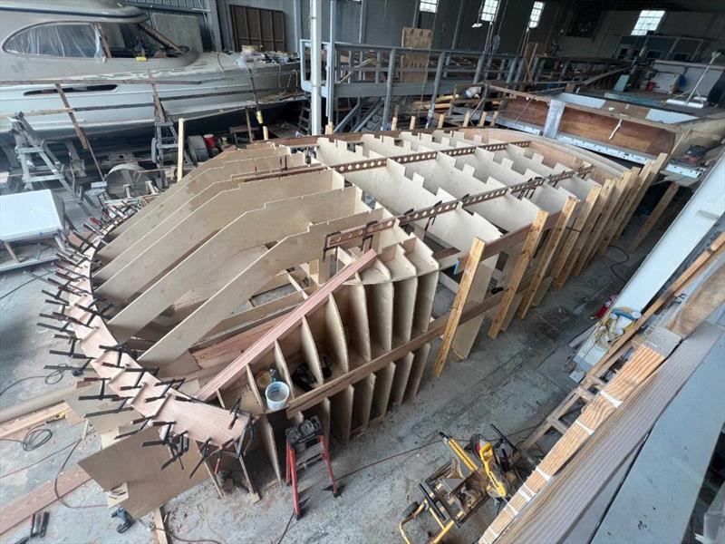 Hull #11 - Deckhouse jig - photo © Michael Rybovich & Sons