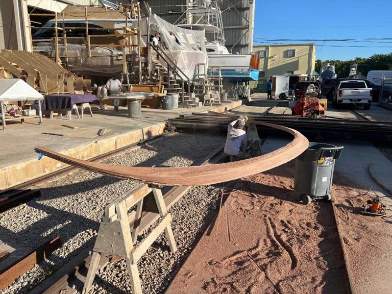 Hull #11 - Upper deckhouse windshield lamination - photo © Michael Rybovich & Sons