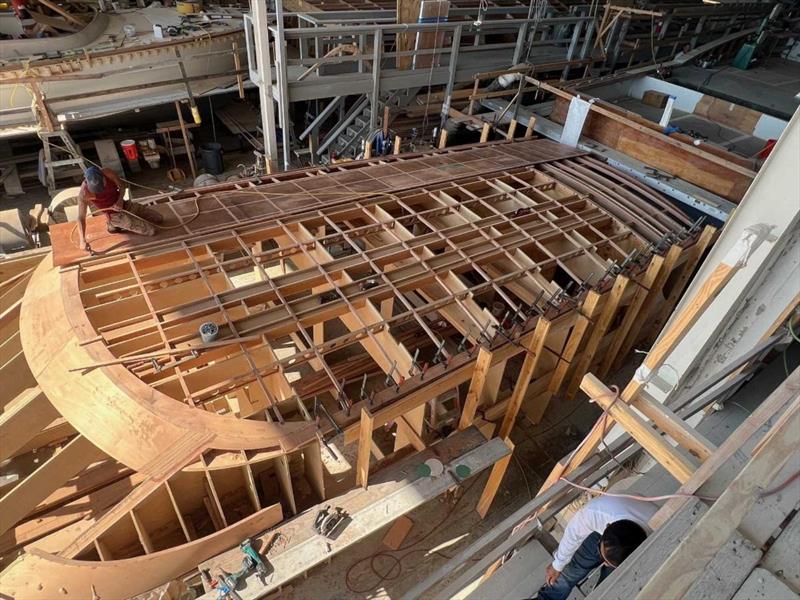 Hull #11 - Deckhouse taking shape - photo © Michael Rybovich & Sons