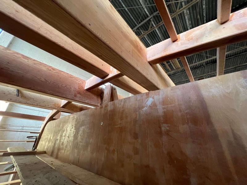 Hull #12 - Transverse engine room frame installed - photo © Michael Rybovich & Sons
