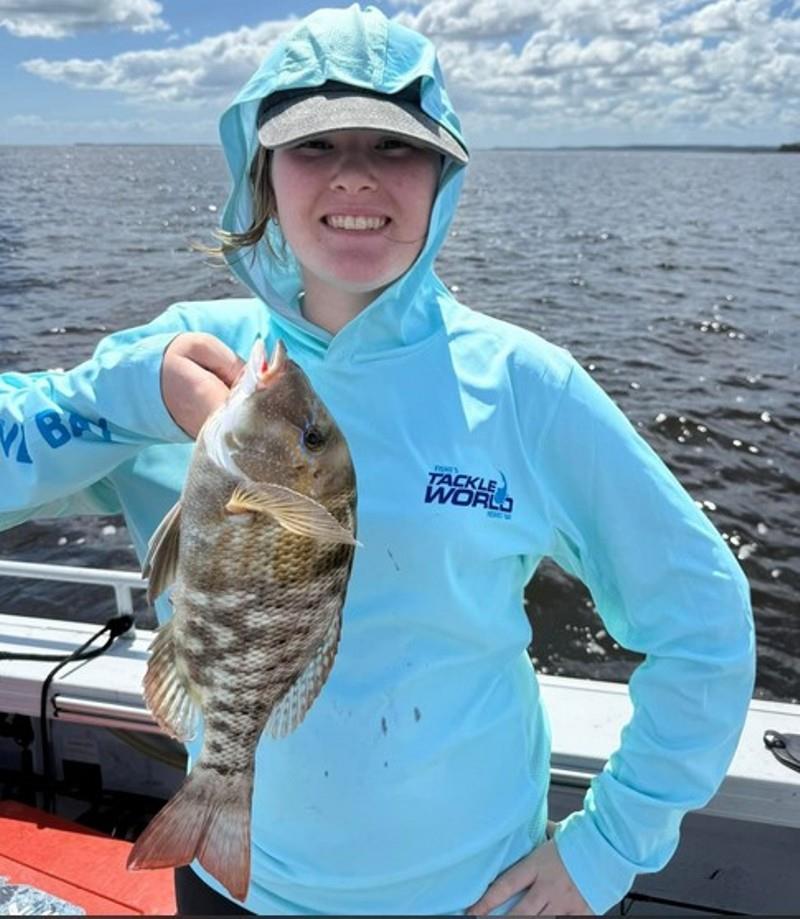 Haylie spent a day on the bay and took home a feed of reefies such as this fine grassy - photo © Fisho's Tackle World