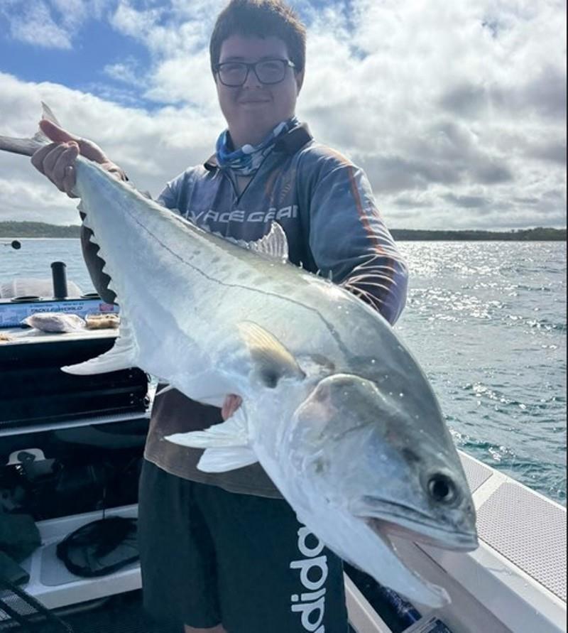Bryce caught this thumping big queenie this week. You can find them close inshore while the wind is blowing over this full moon if you are keen - photo © Fisho's Tackle World