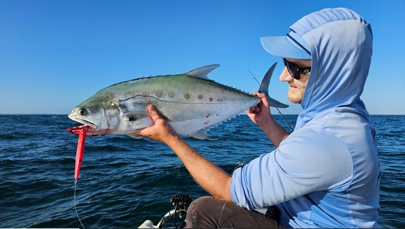 Jacko putting his much-loved GT Ice Creams to work on the queenfish population up the island - photo © Fisho's Tackle World