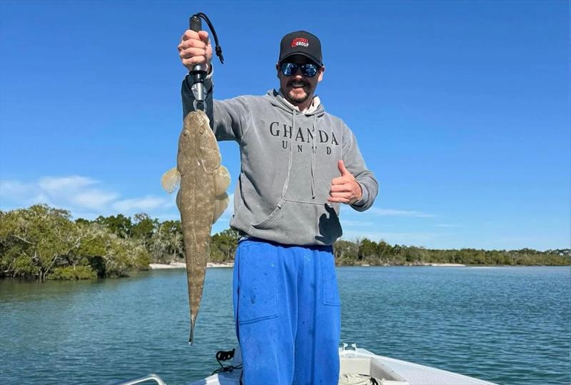 Scott Willmann was one of many fishos to get amongst the flathead last week - photo © Fisho's Tackle World Hervey Bay