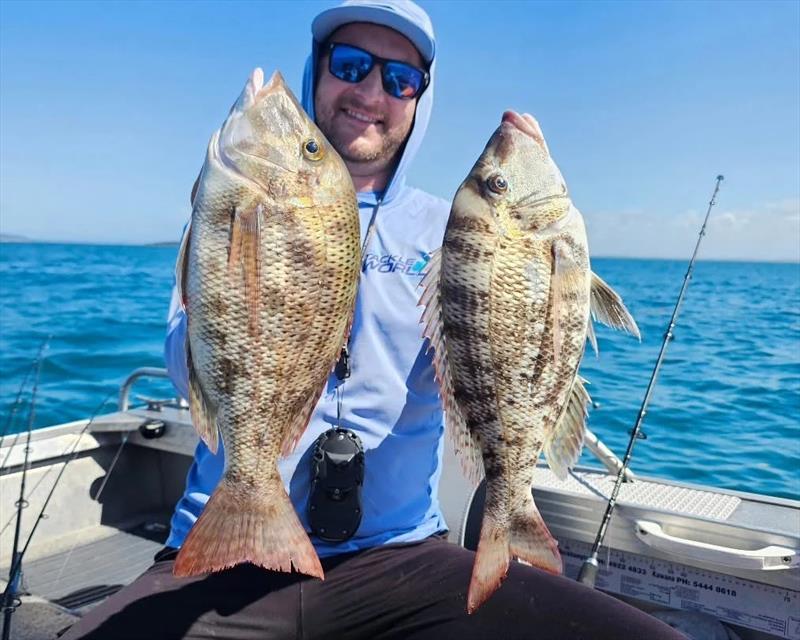 Jacko and Dan put the vibes to work on the inshore reefs and caught sweetlip, cod and trevally - photo © Fisho's Tackle World Hervey Bay
