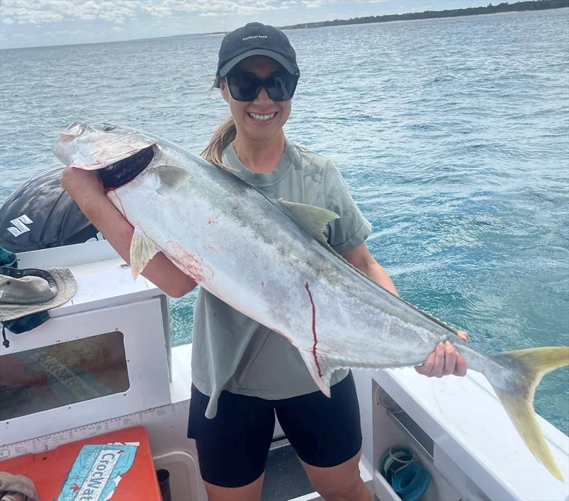 Mick took the girls whale watching and couldn't resist a quick troll. This 120cm kingy is one of the biggest we've seen from our waters - photo © Fisho's Tackle World Hervey Bay
