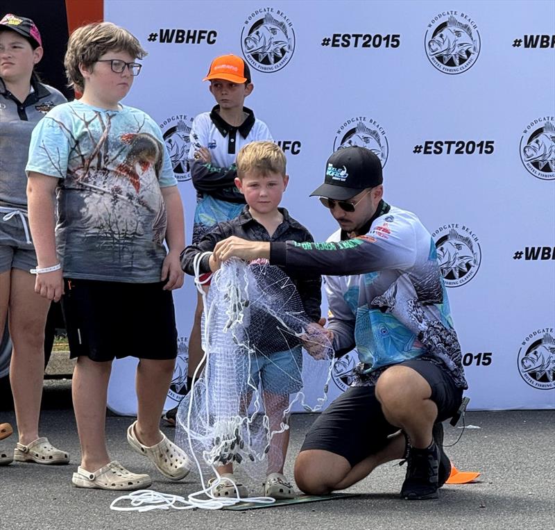 Dane from Fisho's was on hand to help out at Woodgate, and taught many kids how to throw a cast net photo copyright Fisho's Tackle World Hervey Bay taken at  and featuring the Fishing boat class