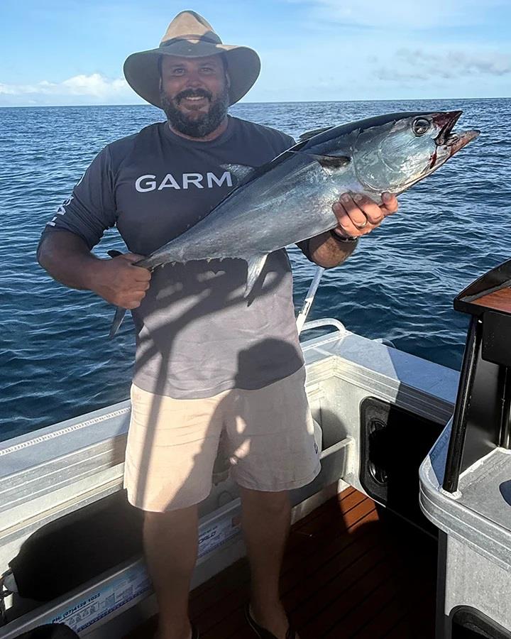 Paul got side-tracked by tuna busting up and couldn't help chucking some lures at them - photo © Fisho's Tackle World Hervey Bay
