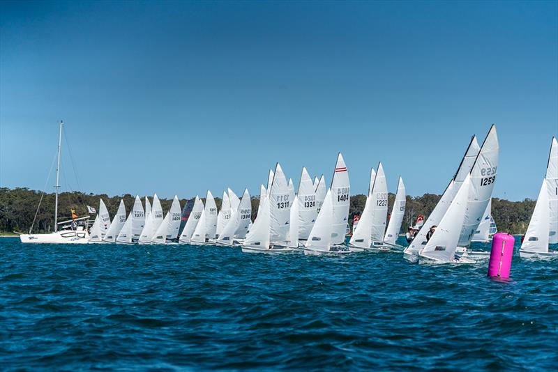 Flying 11s lining up for a start - 2018 NSW Youth Championship photo copyright Beau Outteridge taken at  and featuring the Flying 11 class