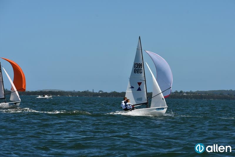 Third - Luke Sullivan and Taj Waters - Allen NSW Flying 11 Championships 2021 photo copyright Mel Yeomans at Deck Hardware / Australian Flying 11 Association taken at Port Kembla Sailing Club and featuring the Flying 11 class