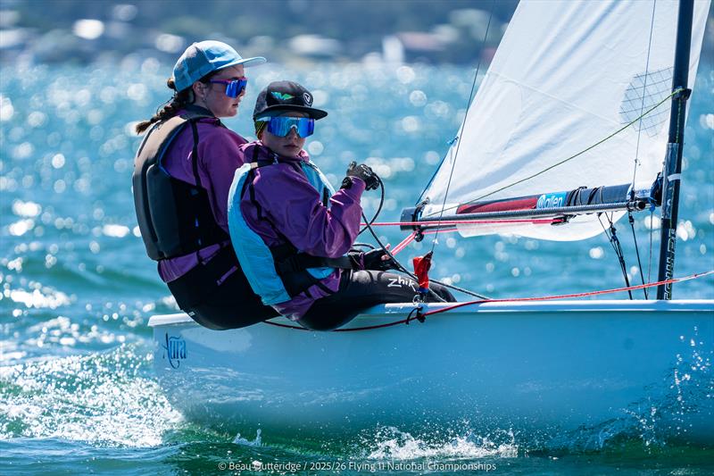 1412 Aura, Tayla Lees and Chloe Jansen during the 2025-26 Flying 11 Nationals - photo © Beau Outteridge