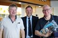 © Kathryn Anderson Flying Fifteen Northern Ireland Championship (l-r) Bryan Willis, 2nd placed helm, Francis Rock, John McPeake, 2nd placed crew © Kathryn Anderson