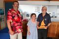 Sue Frayling-Cork (nee Rickerby) presented Gordon Daly with Sue's Spoon trophy - Kippford Week at Solway © Nicola McColm