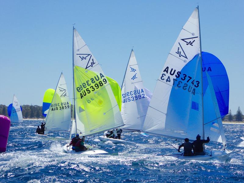 Downwind on day 1 of the Australian Flying Fifteen Championship photo copyright Jonny Fullerton taken at Esperance Bay Yacht Club and featuring the Flying Fifteen class