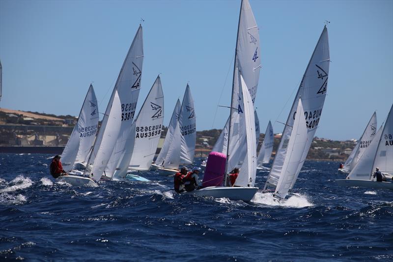 Rounding the top mark on day 2 of the Australian Flying Fifteen Championship photo copyright Jonny Fullerton taken at Esperance Bay Yacht Club and featuring the Flying Fifteen class