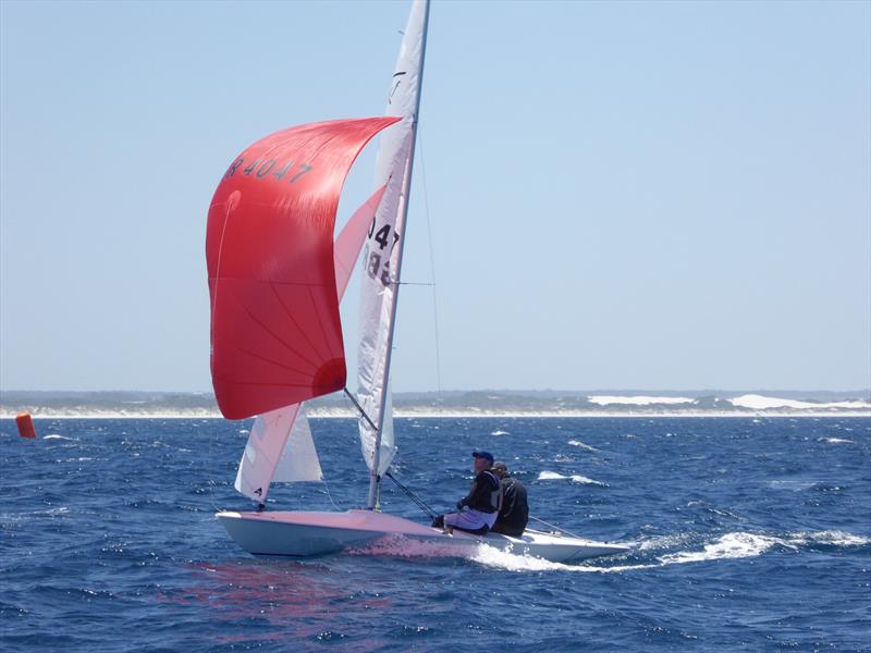 Alan Bax and Simon Childs on day 3 of the Australian Flying Fifteen Championship photo copyright Jonny Fullerton taken at Esperance Bay Yacht Club and featuring the Flying Fifteen class