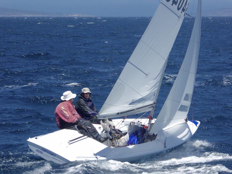 Bill Shand on day 3 of the Australian Flying Fifteen Championship photo copyright Jonny Fullerton taken at Esperance Bay Yacht Club and featuring the Flying Fifteen class