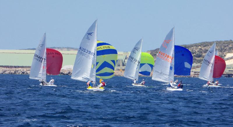 The fleet downwind on the final day of the Australian Flying Fifteen Championship photo copyright Jonny Fullerton taken at Esperance Bay Yacht Club and featuring the Flying Fifteen class