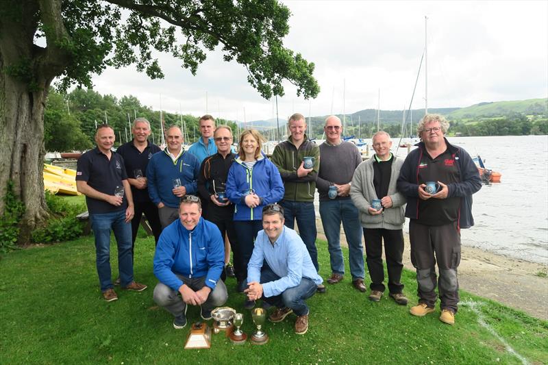 Flying Fifteen Northern Championship at Ullswater - overall winners Jeremy Davy(right) and Martin Huett at the front photo copyright Sue Giles taken at Ullswater Yacht Club and featuring the Flying Fifteen class