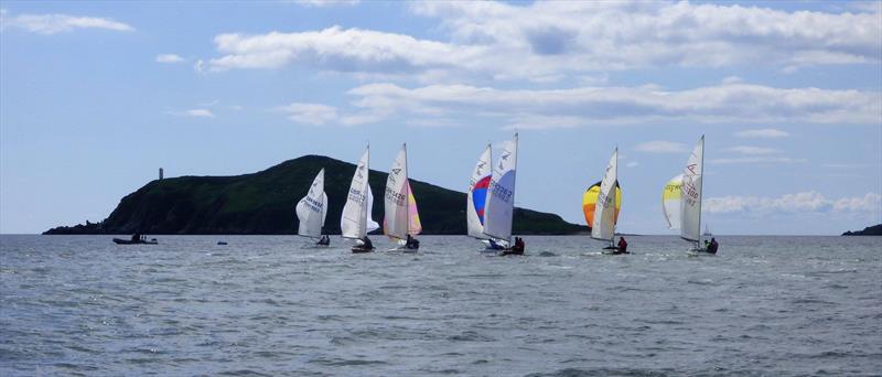 The Flying Fifteen fleet heading for Heston Island during Solway YC Kippford Week photo copyright Becky Davison taken at Solway Yacht Club and featuring the Flying Fifteen class