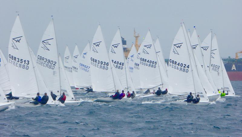 Startline on the final day at CARRS Land Rover Flying Fifteen UK Nationals at Falmouth photo copyright Jonny Fullerton / FFI taken at Royal Cornwall Yacht Club and featuring the Flying Fifteen class