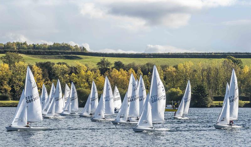 Fleet after a start during the Waples Wines Notts County Flying 15 Open  photo copyright David Eberlin taken at Notts County Sailing Club and featuring the Flying Fifteen class