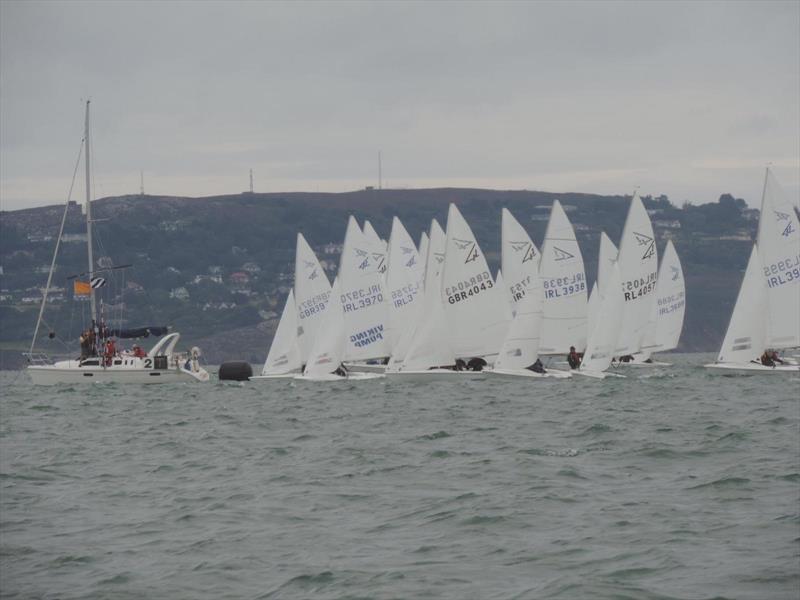 Start line action on Sunday morning during the Flying Fifteen Irish South Coast Championship at Dun Laoghaire photo copyright Ralf Högger taken at Royal St George Yacht Club and featuring the Flying Fifteen class