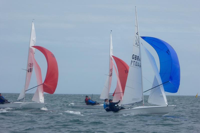 3-way fight for the lead on the reach on day 4 Subaru Flying Fifteen World Championship - photo © Jonny Fullerton
