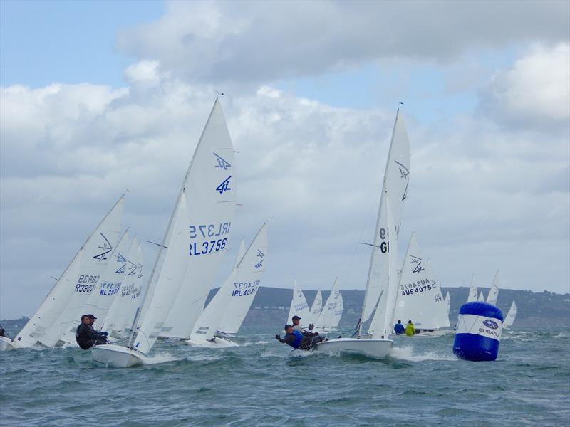 Windward mark rounding on day 5 Subaru Flying Fifteen World Championship photo copyright Jonny Fullerton taken at  and featuring the Flying Fifteen class