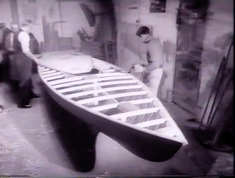 Members of Kircubbin Sailing Club building their Flying Fifteens in 1955 - photo © UKFFA