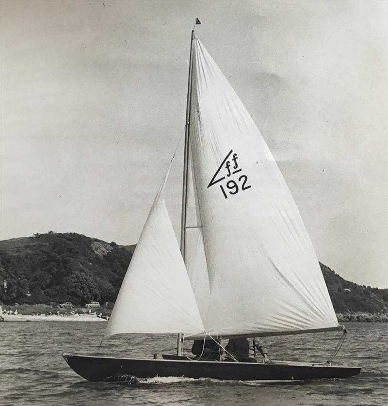 Uffa Fox brings the Duke of Edinburgh's boat 'Coweslip' to Kippford in 1958 photo copyright Solway YC archive collection taken at Solway Yacht Club and featuring the Flying Fifteen class