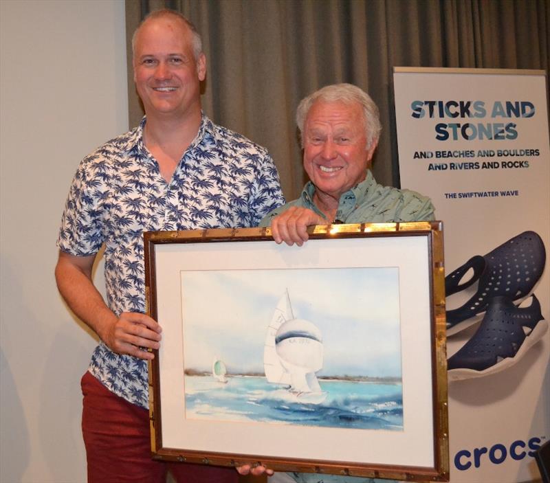 John Wilson and Matt Summers receiving the Canberra Plate - 2nd overall – Flying Fifteen Australian Championships photo copyright Sonja Dowdle taken at Mornington Yacht Club and featuring the Flying Fifteen class