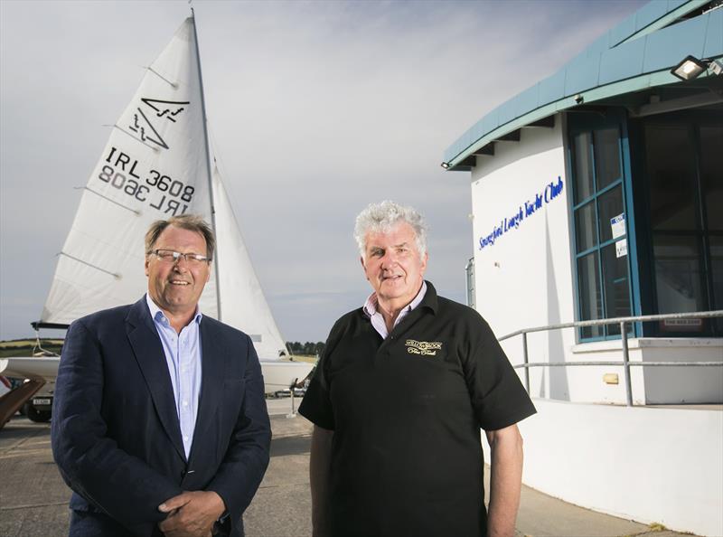 Roger Chamberlain is pictured with Willowbrook Foods Managing Director, John McCann MBE at Strangford Lough Yacht Club at Whiterock, ahead of the Willowbrook Foods Flying Fifteen Championships of the British Isles beginning on the 27th June 2018 photo copyright Fiona Anderson taken at Strangford Lough Yacht Club and featuring the Flying Fifteen class