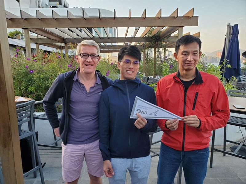 John Tse (Center) and Andy Yeu (right) came second - Flying Fifteen Hong Kong Championship 2019/2020 photo copyright Alison Kinght-Evans taken at Royal Hong Kong Yacht Club and featuring the Flying Fifteen class