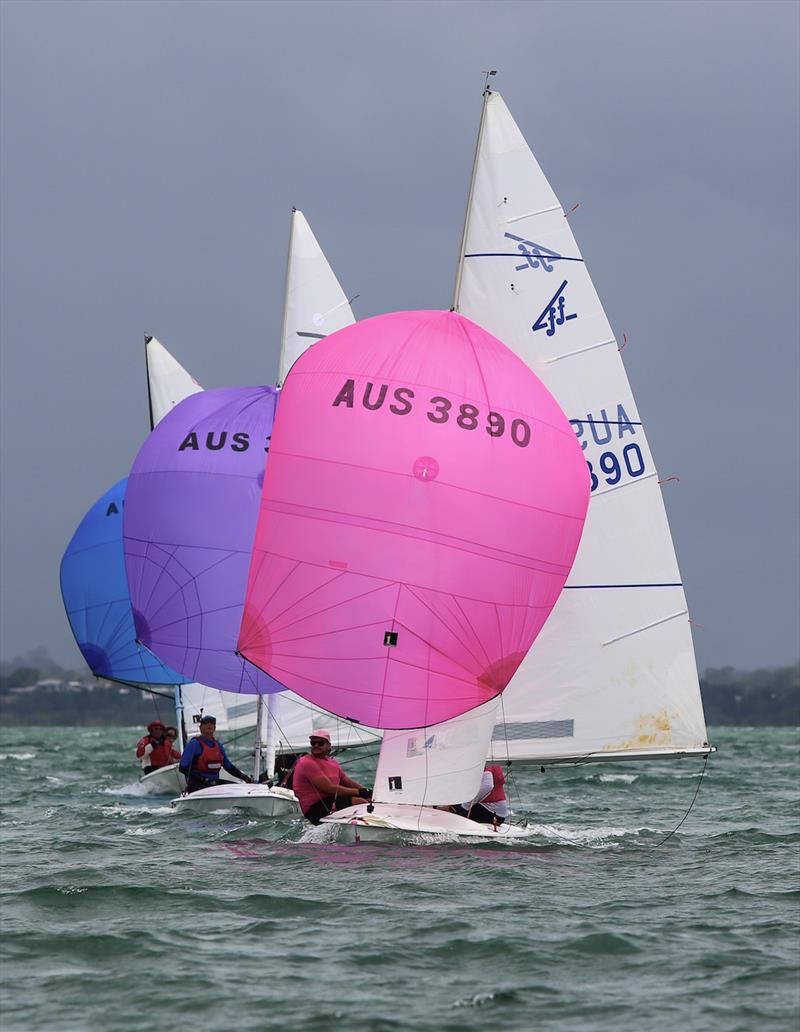 Flying Flamingo Lewis Davies and John Radnell - Flying Fifteen Australian Championship 2020 photo copyright Royal Queensland Yacht Squadron taken at Royal Queensland Yacht Squadron and featuring the Flying Fifteen class