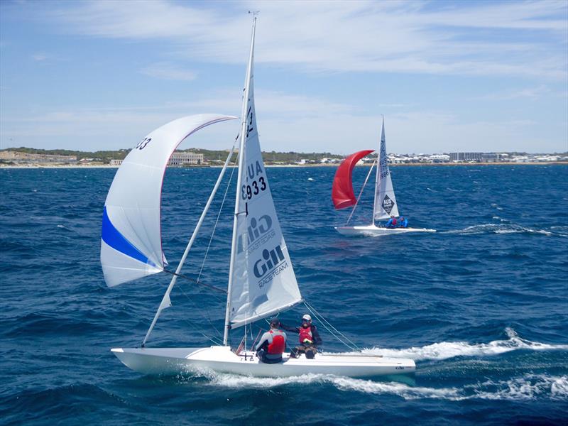 2 ex World champions Grant Alderson and Nick Jerwood - 2020 Tally Hobbs Memorial Regatta photo copyright Jonny Fullerton taken at Royal Freshwater Bay Yacht Club and featuring the Flying Fifteen class