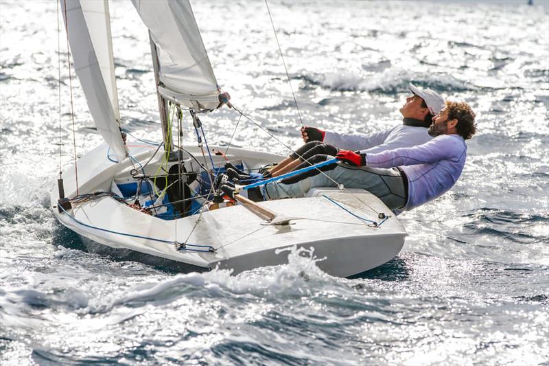 Winners Patrick & Vincent Harris (ESP 3592) racing in the Flying Fifteen class at PalmaVela - photo © Nico Martinez / www.MartinezStudio.es