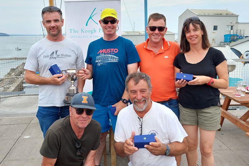 Irish Flying Fifteen Southern Championships at Waterford Harbour - Back row (L to R) Niall O'Brien and Ronan O'Brien, Southern Champions, Peter Murphy & Ciara Mulvey, Silver Fleet winners. Front row (L to R) John O'Sullivan & Pat Kiersey, Bronze Fleet win photo copyright Cormac Bradley taken at Waterford Harbour Sailing Club and featuring the Flying Fifteen class