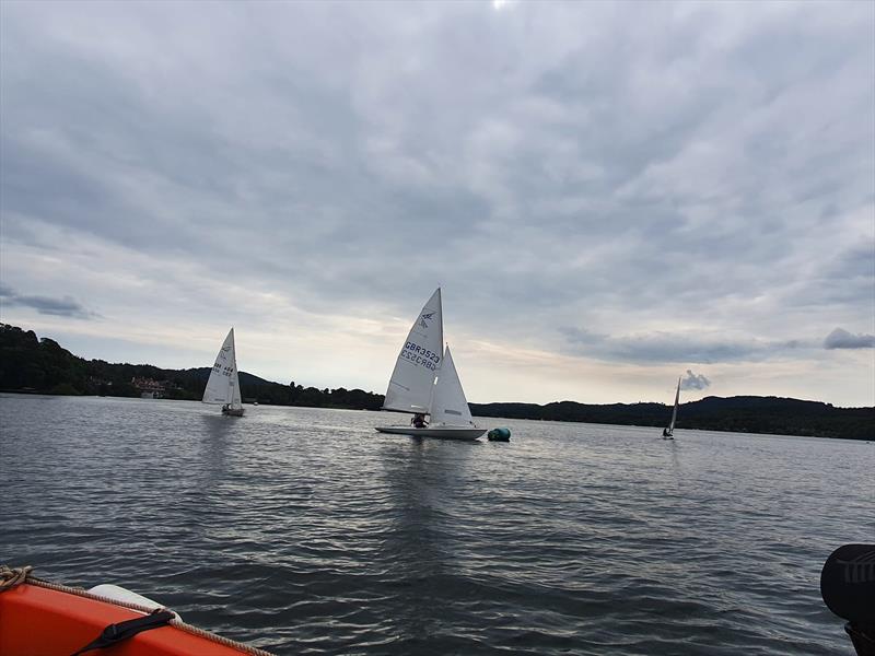 Rounding trhe only mark in the Windermere Waterhead Race photo copyright SWSC taken at South Windermere Sailing Club and featuring the Flying Fifteen class