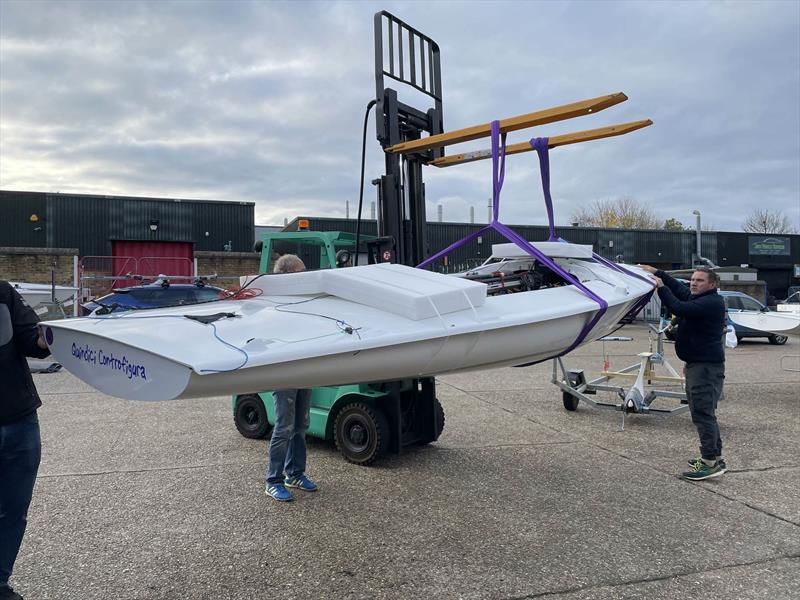 UK Flying Fifteens loaded to the container ready for the Worlds in Fremantle  - photo © Bill Chard